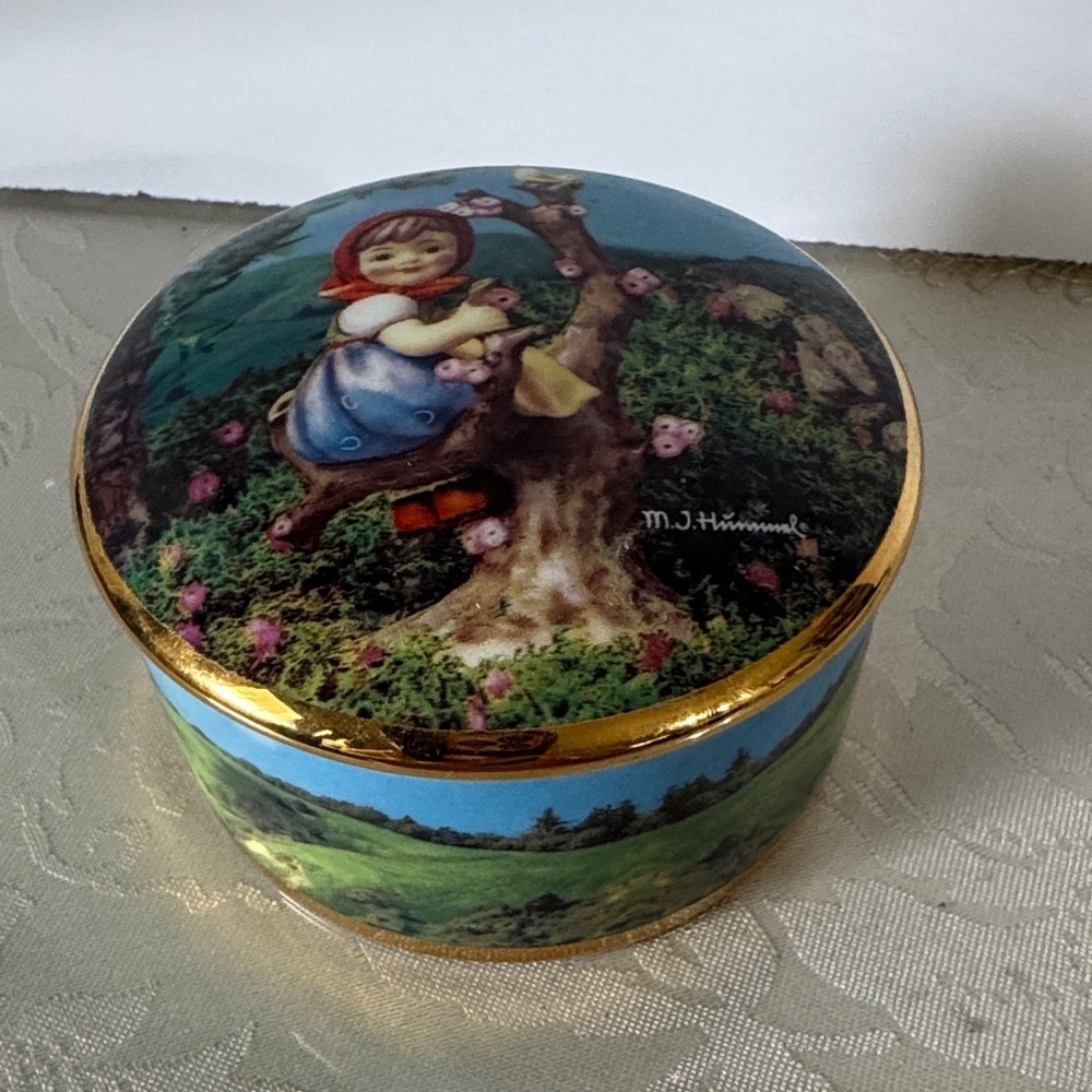 Replacement M.J. Hummel Decorative Box with Scenic Design for music mechanism